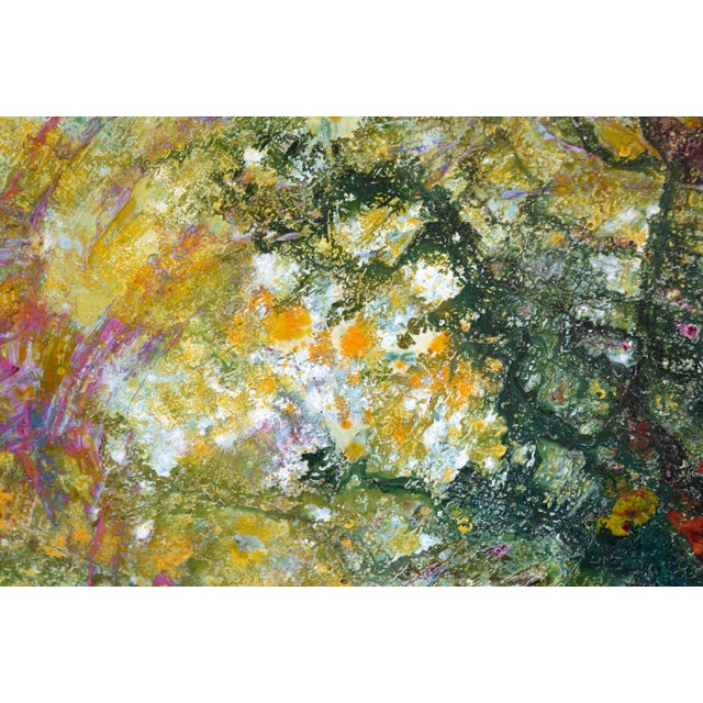 Green, Yellow, Red - Textured Expressionist Composition in Acrylic on Canvas by Charles David Francis For Sale In Monterey, CA - Image 6 of 10