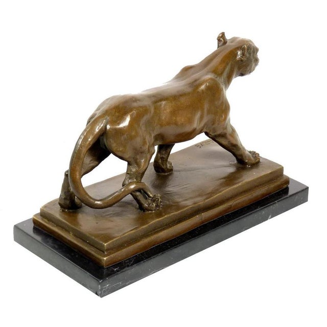 Art Deco Artist, Brown Patinated Panther Sculpture, Bronze For Sale - Image 3 of 6