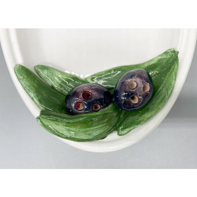 20th C. Italian Trompe L’Oeil Olive Condiment Dish – Whimsical / Rustic Italian For Sale - Image 9 of 11