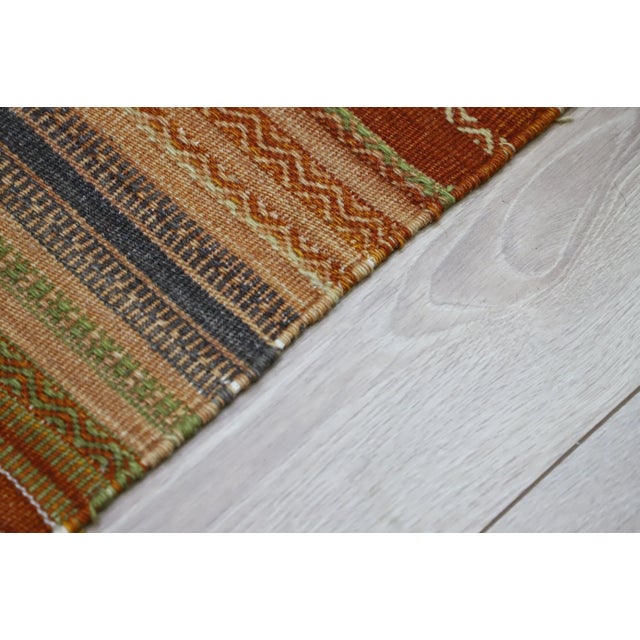 1980s Traditional Brown Striped Kilim For Sale - Image 9 of 10
