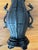 This striking vintage table lamp features an Asian vase-form base crafted from heavy, patinated dark bronze-finished...