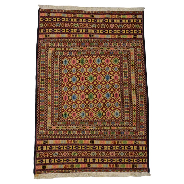 Nomadic Sumakh Kilim Rug, 1950s For Sale