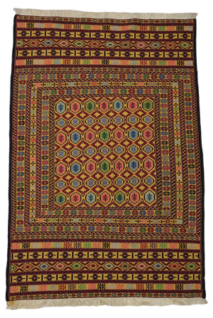 Nomadic Sumakh Kilim Rug, 1950s