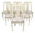 Set of 6 Chairs Weiman Furniture Post Modern Ivory Lacquered Dining Chairs With Seashell Print Seats For Sale