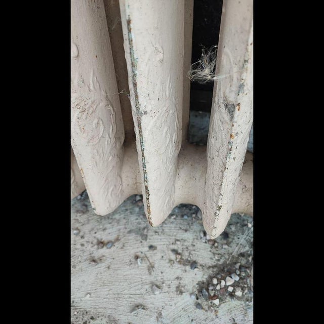 Vintage Cast Iron Heater with Elaborate Details For Sale - Image 5 of 9