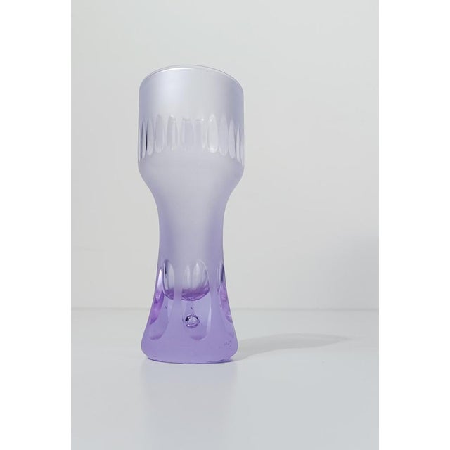 Long Space Age Drink Tumbler Glasses & Jug Set in Pale Lilac Frost Crystal, 1960s, Set of 7 For Sale - Image 14 of 18