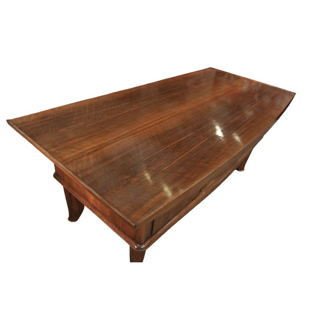 Large Art Deco Desk in Varnished Walnut Sanyas and Popot, 1930s For Sale - Image 4 of 8