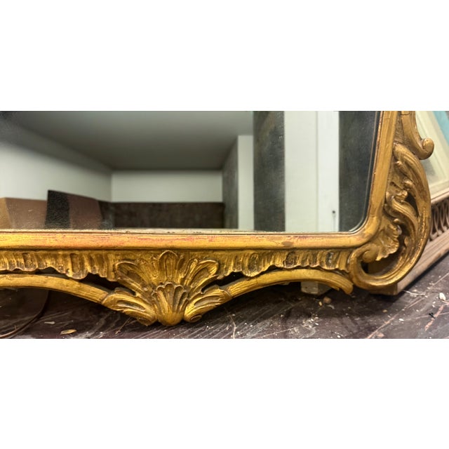 Mid 20th Century Mid-Century Italian Giltwood & Composition Rococo Revival Sunburst Center Crest For Sale - Image 5 of 8