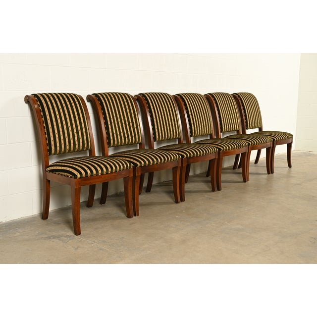 Henredon Henredon French Empire Carved Mahogany Dining Chairs, Set of Six For Sale - Image 4 of 14