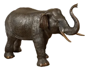 Substantial Bronze Elephant Garden Fountain Statue with Dark Patina