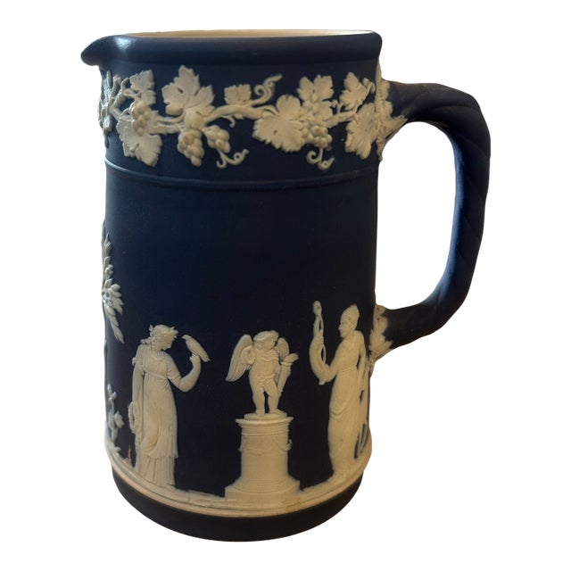 Late 19th Century Victorian Wedgewood Jasperware Pitcher For Sale