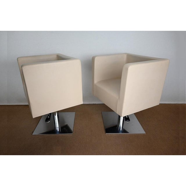 Set of 20th Century Swivel Armchairs in Faux Leather from Palladium For Sale - Image 9 of 18