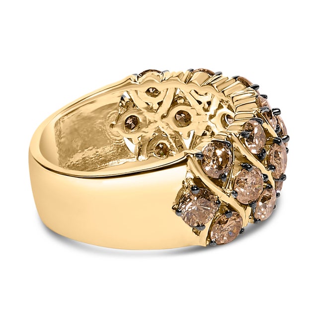 Crafted from the finest .925 sterling silver and bathed in a 10K yellow gold plating, this exquisite ring promises to...