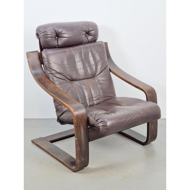 Vintage Armchair in Brown Leather and Bentwood attributed to Coja, 1970s For Sale - Image 18 of 18