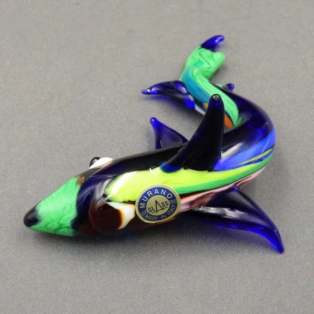 Multi-Colored Murano Glass Shark, Italy, 1960s For Sale - Image 3 of 8