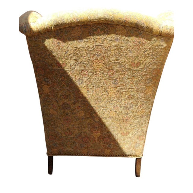 Copper Timeless Luxury: Bespoke Taylor King Wingback Armchair & Matching Ottoman Set For Sale - Image 8 of 12