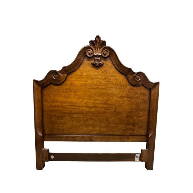 1990s Century Furniture Queen Size Bedframe With Attached Ruffled Skirt For Sale - Image 10 of 12