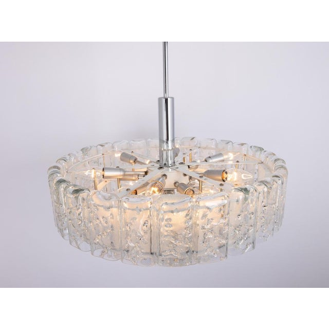 Large Ice Glass Tubes Chandelier by Doria, Germany, 1960s For Sale - Image 4 of 16