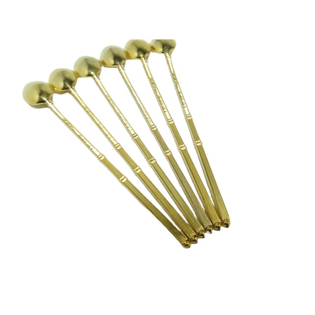 Metal Vintage Cocktail Spoons from Prima, 1950s, Set of 6 For Sale - Image 7 of 11