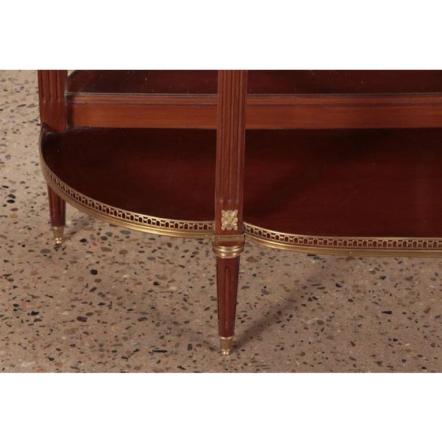 A Louis XVI Style Marble Top Mahogany Bronze Mounted Console Table. For Sale In Philadelphia - Image 6 of 7