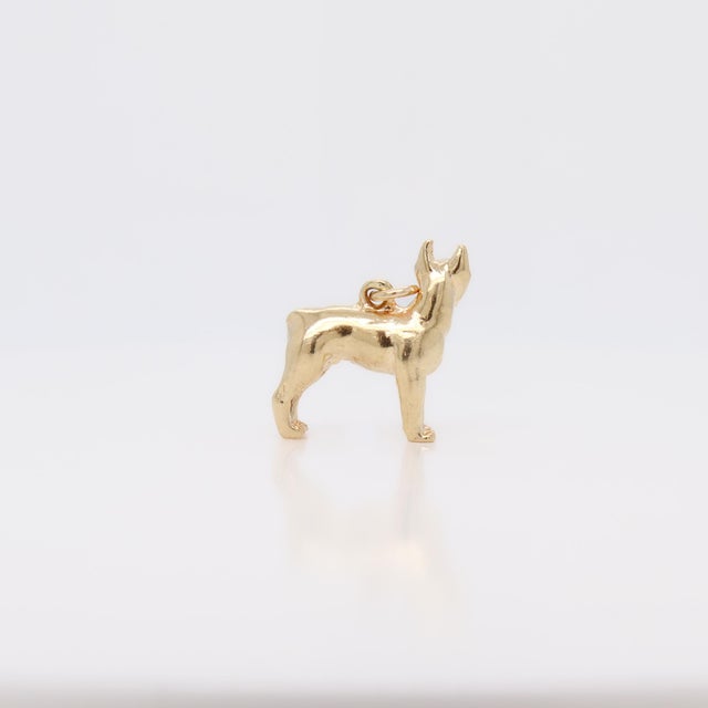 Vintage 14k Gold Figural Boxer Dog Charm For Sale In Philadelphia - Image 6 of 11