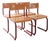 Cantilever Chairs in Beech and Red Lacquered Steel by Randers Møbelfabrik, Denmark, 1960s, Set of 4 For Sale
