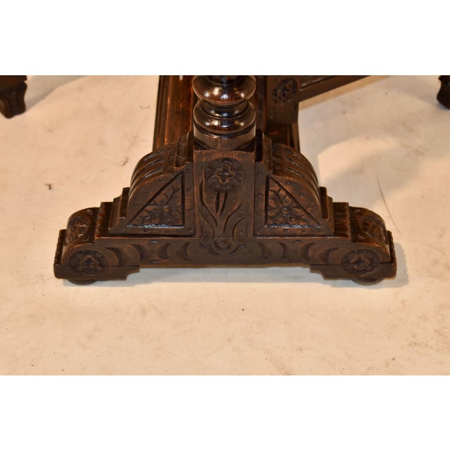 Early 18th Century English Oak Hand-Carved Gate Leg For Sale - Image 13 of 14