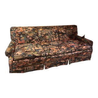 1960s Chinoiserie Upholstered Sofa For Sale