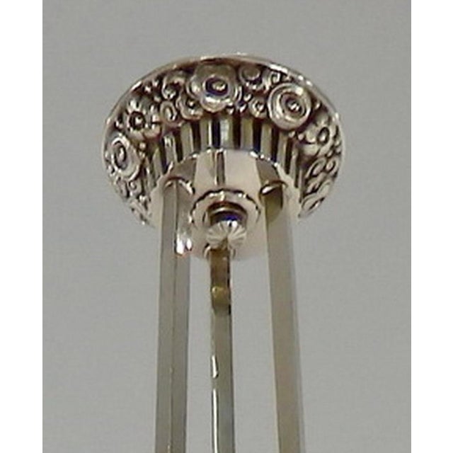 Cherrier Besnus & Hanots French Art Deco Chandelier 1930s - Stepped Glass & Nickel For Sale - Image 10 of 12
