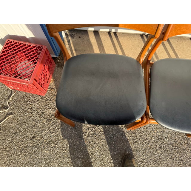 Set of 4 Mid-Century Dining Chairs Danish Modern Erik Buch Teak Dining Chairs For Sale In Philadelphia - Image 6 of 12