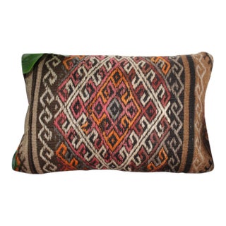 Turkish Kilim Decorative Pillow Cover - 14"x24" For Sale