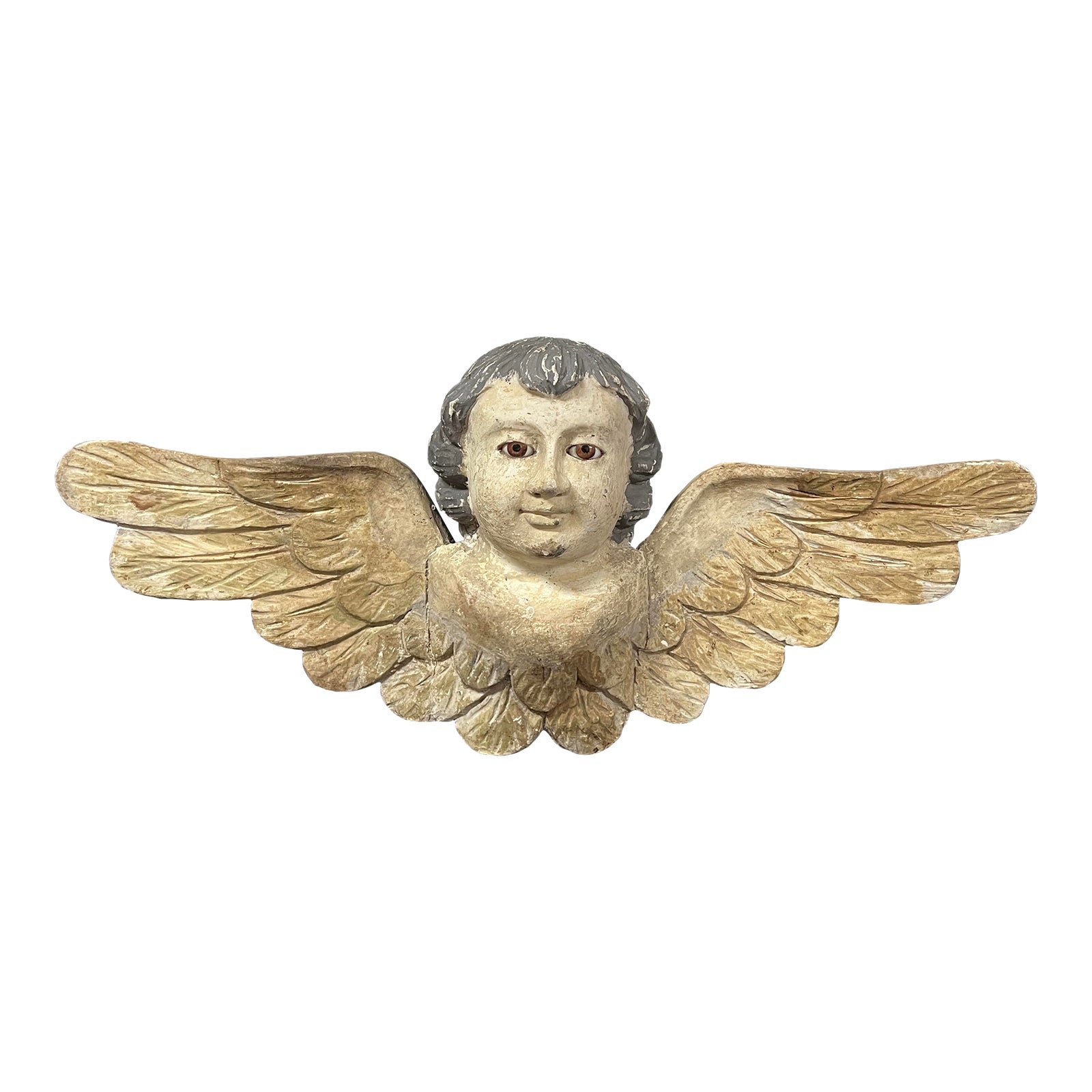 Winged Cherub琴弾天使1870sブロンズ彫刻FoundryMarks Winged Cherub琴