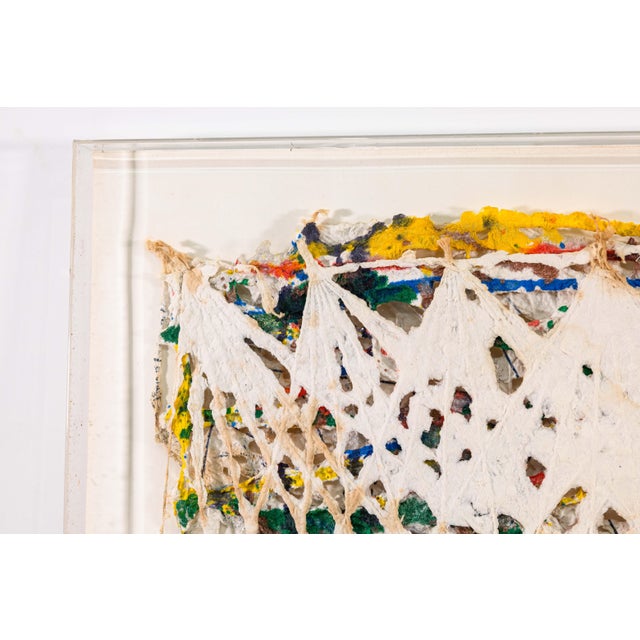 An energetic and vibrant mixed media pulp paper sculpture by William Weege. Hand signed in pencil with an annotation of...