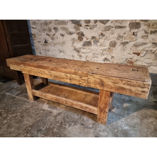 Antique Beechwood Workbench, France, 1890s For Sale - Image 17 of 18