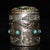 Metal Vintage Tibetan Silver-Plated Tea Caddy With Turquoise Dragons For Sale - Image 7 of 9