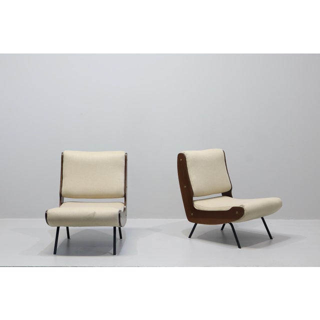 Mid-Century Modern 836 Lounge Chairs by Gianfranco Frattini for Cassina, 1959, Set of 2 For Sale - Image 3 of 4