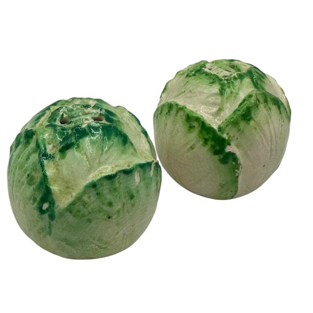 Vintage Lettuce Cabbage Salt & Pepper Shakers - A Pair For Sale - Image 9 of 10