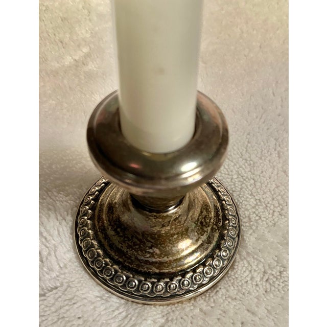 Silver Pair La Pierre Sterling Silver Miniature Candlesticks Salt and Pepper Shakers, a Set For Sale - Image 8 of 12