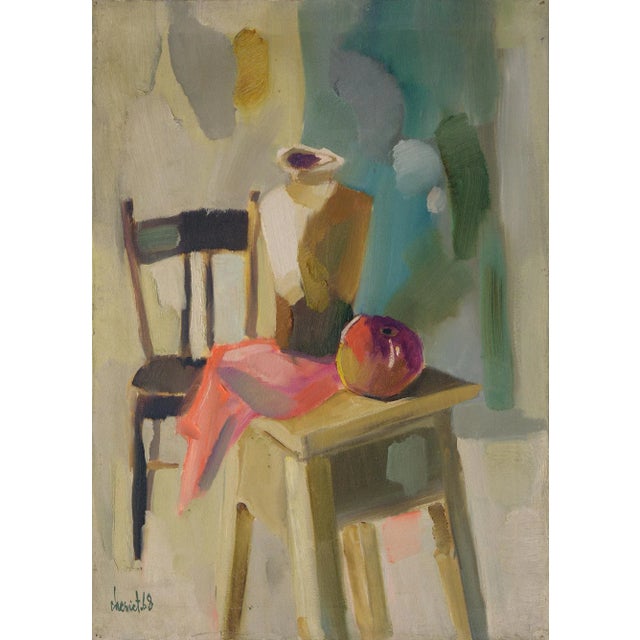 1960s Amar Cheriet, Modernist Still Life, 1968, Oil on Canvas For Sale - Image 5 of 5