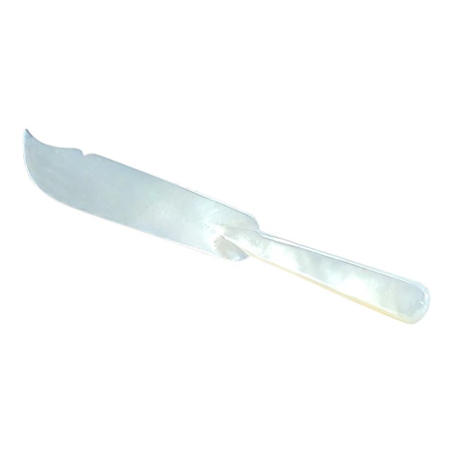 Vintage Hand Carved Mother-Of-Pearl Caviar Spreader Knife For Sale