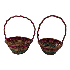 Small Vintage Wood Easter Baskets a Pair