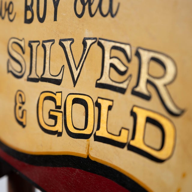 Vintage Silver & Gold Trade Sign For Sale - Image 4 of 8