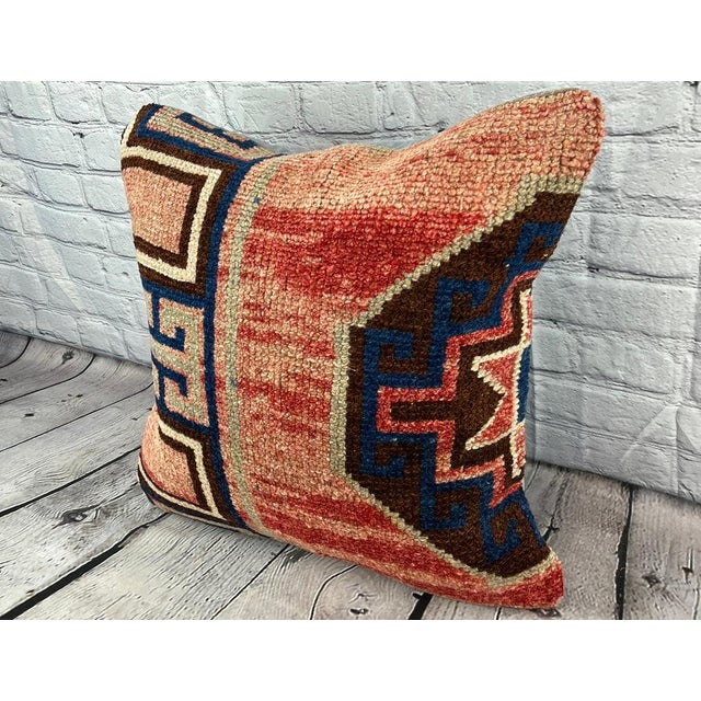 Vintage Pillow Case Turkish Rug Pillow Decorative Rug Pillow Dry cleaning only. PILLOW INSERT IS NOT INCLUDED
