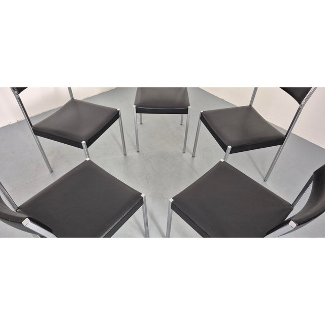 Minimalist Side Chairs by Ernst Lauclair for Girsberger, Switzerland, 1960s, Set of 5 For Sale - Image 12 of 18