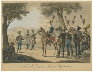 Austrian Frontier Regiment Soldiers During the Napoleonic, 1820, Paper
