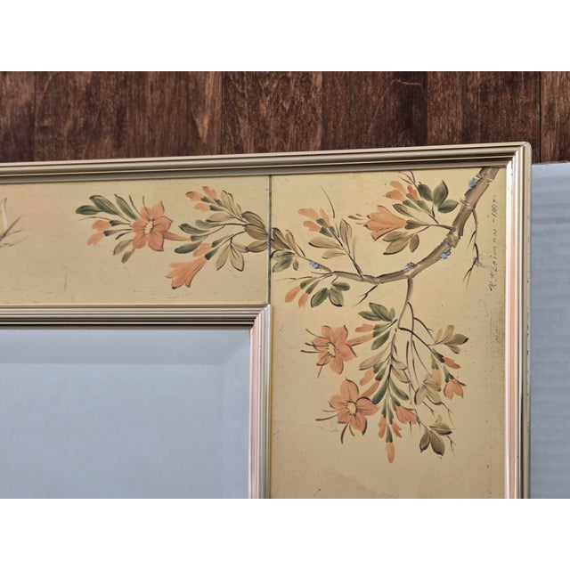 Vintage La Barge Oriental, Artist-Signed Chinoiserie Églomisé Wall Mirror - 1987 Model 1045-B For Sale - Image 11 of 14