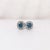 Modern Blue Diamond Earrings with Natural Diamonds in Solid 14K White Gold Round 3.5mm, a Pair For Sale - Image 3 of 7