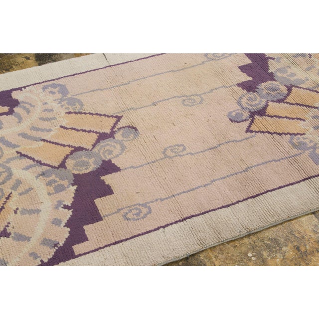 Art Deco Vintage French Art Deco Style Runner With Fan Motif by Rug & Kilim, 1950-1959 For Sale - Image 3 of 9