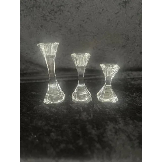 Mid-Century Modern Villeroy & Boch Vintage "Cocktail Club" Trio Crystal Candle Stick Holders- Set of 3 For Sale - Image 3 of 3
