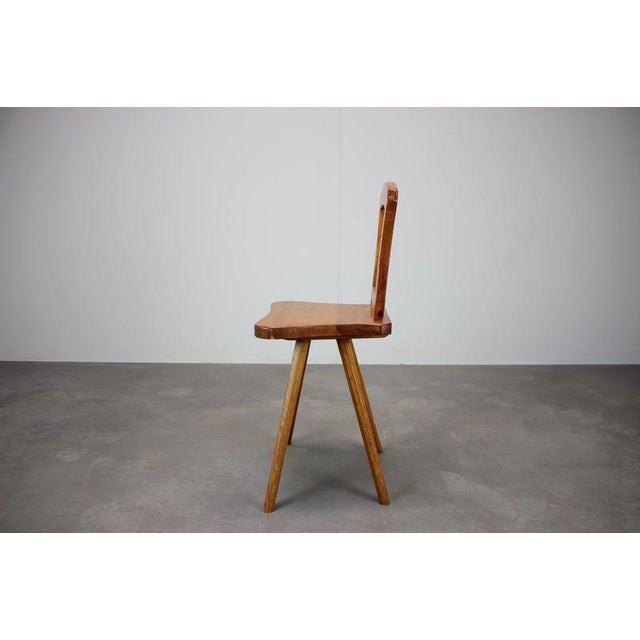 Vintage Czechoslovak Folk Farmhouse Chair in Wood, 1940s For Sale - Image 4 of 9
